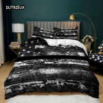 Rahvuslipp Tekikoti Komplekt King Suurus Loov Ameerika Lipu Voodipesukomplekt Teismelistele T&auml;iskasvanutele Mikrokiust &Uuml;hekohaline Kahekohaline Tekikott 150x200cm 3pcs