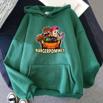 Burgerpommes Icrimax Graafilised kapuutsid Mugavad vabaaja hip-hop t&auml;navar&otilde;ivad Unisex meeste/naiste fliisist dressipluusid prindiga kapuuts L