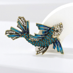 Rasket&ouml;&ouml;stuse vintage teemantidega kaetud koi pross Vintage Premium Goldfish pin prossi mantli aksessuaarid