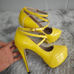 Elegantne Naiste Kingad Peo Pulma Banketi Kingad Seksikas Madal &Uuml;mar Varvas Slingback Super K&otilde;rge Kontsaga Platvorm Stilettod Suur Suurus 44 36 kollane