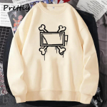 m&otilde;rvardroonid Uzi DoorUnisex Luu Batttery dressipluus kapuutsiga oversized anime &uuml;mmarguse kaelusega dressipluusid pullover Unisex Unisex Suur suurus L