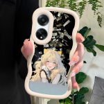 V&auml;rvitud muster Big Wave Edge pehme silikoon materjal Macaron telefoni &uuml;mbris p&otilde;rutuskindel kaitsev kummist &uuml;mbris OPPO Reno Realme jaoks OPPO Reno8 T 5G roosa