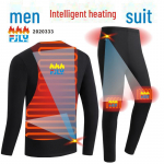 Nutikas soojendus&uuml;likond - konstantse temperatuuriga termiline aluspesukomplekt (&Uuml;lemine ja alumine) Men's suit, L must