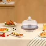 Cake Display Stand with Glass Cover for Desserts And Cupcakes at Home Events Small