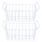 2 tk S&uuml;gavk&uuml;lmiku traadist hoiukorv-organiseerija riputatav metallriiul PE-kattega P 45cm X L 24.5cm L 44.5cm X W 24.5cm X H 20cm