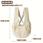 Suure mahutavusega kaasaskantav lemmikloomakandja seljakott Mugav puuvillane lemmiklooma reisikott, millel on turvaline kl&otilde;psuga sulgur v&auml;ikesele koerale ja kassile valge