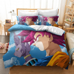 Anime Dragon-Ball Voodipesukomplekt, Anime 3D Draakoni Tekikott, Teki- ja padjakomplekt Super Saiyan voodipesukomplekt 200x200cm 3pcs