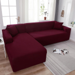 Nordic Chaise Longue elastne diivani kate &ndash; universaalne kogu hooaja padjakatte komplekt four people 235-300cm veinipunane v&auml;rv