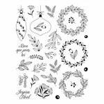 Tampons transparents - Boules de No&euml;l et v&eacute;g&eacute;taux