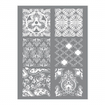 Pochoir silkscreen pour p&acirc;te polym&egrave;re Hindou