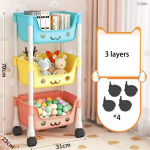 Multifunktsionaalne hoiuriiul, ratastel k&auml;ru-organisaator, mobiilne raamaturiiul, laste m&auml;nguasjade hoiuriiul, elutoa organisaator 3 layers