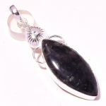 Black Rutile Gemstone Pendant Handmade Gift Antique Design Jewelry 2.1 a6r48
