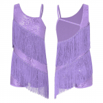 Lastele t&uuml;drukutele l&auml;ikivad litrid Tutt Ladina tantsukleit Samba Ladina tantsusaali kleit 9-10 Years lavendel