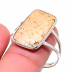 Picture Jasper Handmade 925 Sterling Silver Jewelry Ring Size 10 z6g55