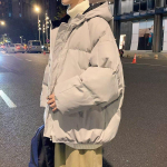 Unisex talvine kapuutsiga puuvillase polsterdusega jope S khaki