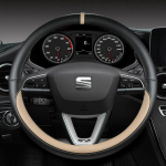 Mikrofiibernahast Auto Roolikate Libisemisvastane 38cm Seat Tarraco Arona Ateca Ibiza Toledo Mii Leon Arosa Exeo ST FR jaoks BEIGE O SHAPE gray
