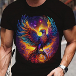 Meeste 3D graafiline T-s&auml;rk Keskmise venivusega Hingav topp V&auml;li-spordi T-s&auml;rgid M