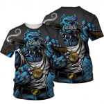 3D Prindiga T-s&auml;rgid Muay Thai Kickboxing MMA Unisex Mehed Naised Mood Streetwear &Uuml;mara kaelusega L&uuml;hikeste varrukatega Laste Poiste T-s&auml;rgid Topid Poks Bull Dog M