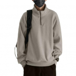 Meeste s&uuml;gistalvine kampsun poolt&otilde;mblukuga krae Retro &uuml;hev&auml;rviline kahepoolne sametine lahtine pullover, pikkade varrukatega topp kooli tutvumiseks ja reisimiseks M must