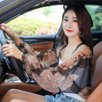 Naiste UV-kaitsega j&auml;&auml;siidist &scaron;ifoonist varrukad suviseks rattas&otilde;iduks ja autojuhtimiseks 160CM