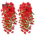 2 tk Kunstlikud rippuvad petuunia lilled UV-kindlad kunstlilled korduvkasutatavad simuleeritud petuuniad &otilde;ues pidulike pulmapeo kaunistuste jaoks 2pcs punane