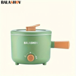 Mittenakkuv elektriline pott aurutusrestiga, kaasaskantav mini kiire ramenikeedupott, reguleeritav toiteallikas, mittenakkuv wok, toiduvalmistamiseks roheline