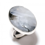 Rainbow Moonstone Handmade 925 Sterling Silver Jewelry Ring Size 7 p0f27