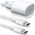 Laadija - e.F.Connection - 25W - USB-C - Kaabel 20W - 1M iPhone 17 / 17 Pro / 17 Pro Max 16 / 15 jaoks valge