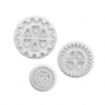 3 tk / komplekt plastist hammasratta kujuga kolb Fondant l&otilde;ikur isetehtud kook Sugarcraft kaunistust&ouml;&ouml;riistad k&uuml;psiste k&uuml;psetusvormide kaunistustarvikud