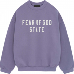 Fear of God Essentials Raske fliis &uuml;mmarguse kaelusega Lavendel Meeste topid Lilla 192BT246237F L