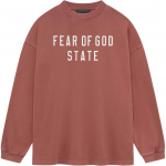 Fear of God Essentials Raske pikkade varrukatega T-s&auml;rk Crimson Meeste Topid Punane 125BT242016F M