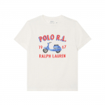 Polo Ralph Lauren Laste T-s&auml;rk T&auml;hetr&uuml;kiga &Uuml;mmargune kaelus L&uuml;hikesed varrukad Laste Topid Valge 323965889-001 L