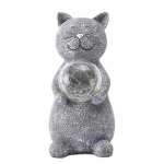 Kassi kuju p&auml;ikesevalgustusega veekindel aia kassipoja skulptuur valgustatud kassipoja kuju v&auml;listingimustes maastikuvalgustus terrassi hoovi kaunistamiseks E