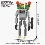 MOOXI Skibidi Tualettlaagri Komplekt MOC Klotsid M&auml;ng Super Titaan Boss Woofer TV Kaamera K&otilde;lar Sireen Mees Boss Ehitusklotsid Laste M&auml;nguasjad