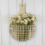 Hanging Basket Organizer for Wall Storage in Courtyard and Living Room Round Black