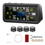 P&auml;ikesetoitel auto TPMS 6 ratta rehvir&otilde;hu monitor 4-tolline LCD-ekraan USB-laadimine