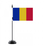 Drapeau de Table - Mitmev&auml;rviline - Rumeenia - 14 x 21 cm - M&acirc;t en Plastique - Impression Recto/Verso