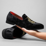 Uued Meeste Terava Otsaga Tikitud Sametised Slip-On Korterkingad Briti H&auml;rrasmehe Disainer Loaferid Mokassiinid Pulmakleit Jalan&otilde;ud 38