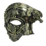 K&auml;sitsi valmistatud Halloweeni Steampunki Maskeraadipidu Pooln&auml;oga Mask Antiikne Ooperilava Mardi Gras Kost&uuml;&uuml;m Antique Gold black