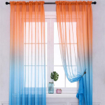 1tk Moodsad gradiendiga t&uuml;lli aknakardinad elutoa jaoks 3D-v&auml;rvilised organza l&otilde;ngast l&auml;bipaistvad voile kardinad magamistoa k&ouml;&ouml;gi kardinateks W100xL200cm 1pc