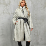 Women's loose-fitting plain-colored trench coat L