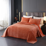 Kristallveluurist 3-osaline tepitud voodipesukomplekt, Euroopa minimalistlik luksuslik voodikate, antistaatiline talvepleed pehme tekk 224x234cm 3pcs set oranž