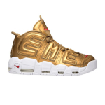 Supreme x Nike Air More Uptempo Metallik Kuldne Unisex Tossud Valge 902290-700 42.5