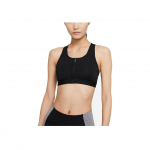Nike Dri-Fit Swoosh T&otilde;mblukuga Keskmise Toega Polsterdatud Spordirinnahoidja Naistele Aluspesu Must DD1206-010 XS