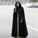 S&uuml;gistalvine gooti trendikas Maxi kapuutsiga villane mantel kardigan mantel Maxi ka&scaron;miir kapuuts, pikk keeb, kost&uuml;&uuml;m Cosplay &uuml;ler&otilde;ivad S must