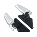 Aluminum Alloy Folding Rear Footrests, Foot Pegs Replacement Accessories for,, S Argent