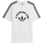 BAPE x adidas T-s&auml;rk Valge/Must Unisex Streetwear JN7120 XS