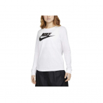 Nike Logoprindi Pullover &Uuml;mmarguse Kaelusega Pikkade Varrukate T-s&auml;rk Naiste Topid Valge FJ0442-100 S