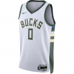 Nike X NBA koost&ouml;&ouml; Damian Lillard Bucks 0 Number Piiratud v&auml;ljaanne SW Korvpallis&auml;rk Meeste s&auml;rgid Valge DN2084-105 XL