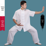 Meeste bambuspuuvilla-linase Tai Chi Wushu &uuml;likond - Hiina stiilis treeningriided, &otilde;huke kevadiseks/suviseks hommikuseks treeninguks XL